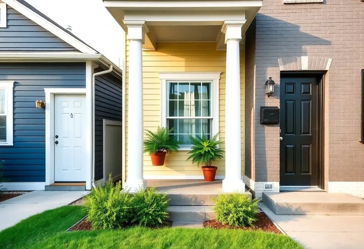Freshly painted home exterior in a Maryland neighborhood showing bold curb-appeal color choices